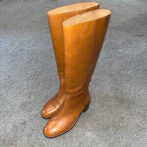 Tan Leather Knee-High Boots
